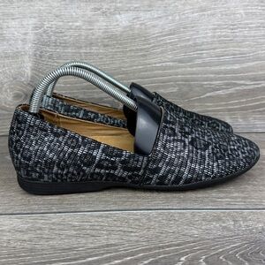 Dansko Larisa Women’s Sz 8.5-9/EU 39 Black Silver Leopard Print Flats Loafers